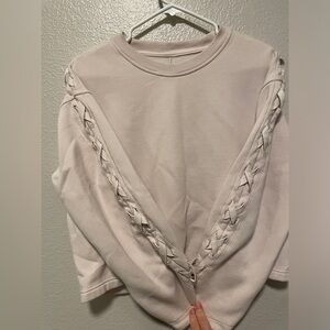 Lululemon Braided Sleeve Pullover White Opal - Sz 6